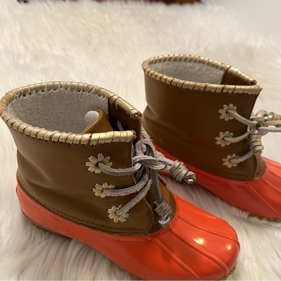 Jack Rogers Chloe Classic Rain Boot Tan Coral - Picture 4 of 10